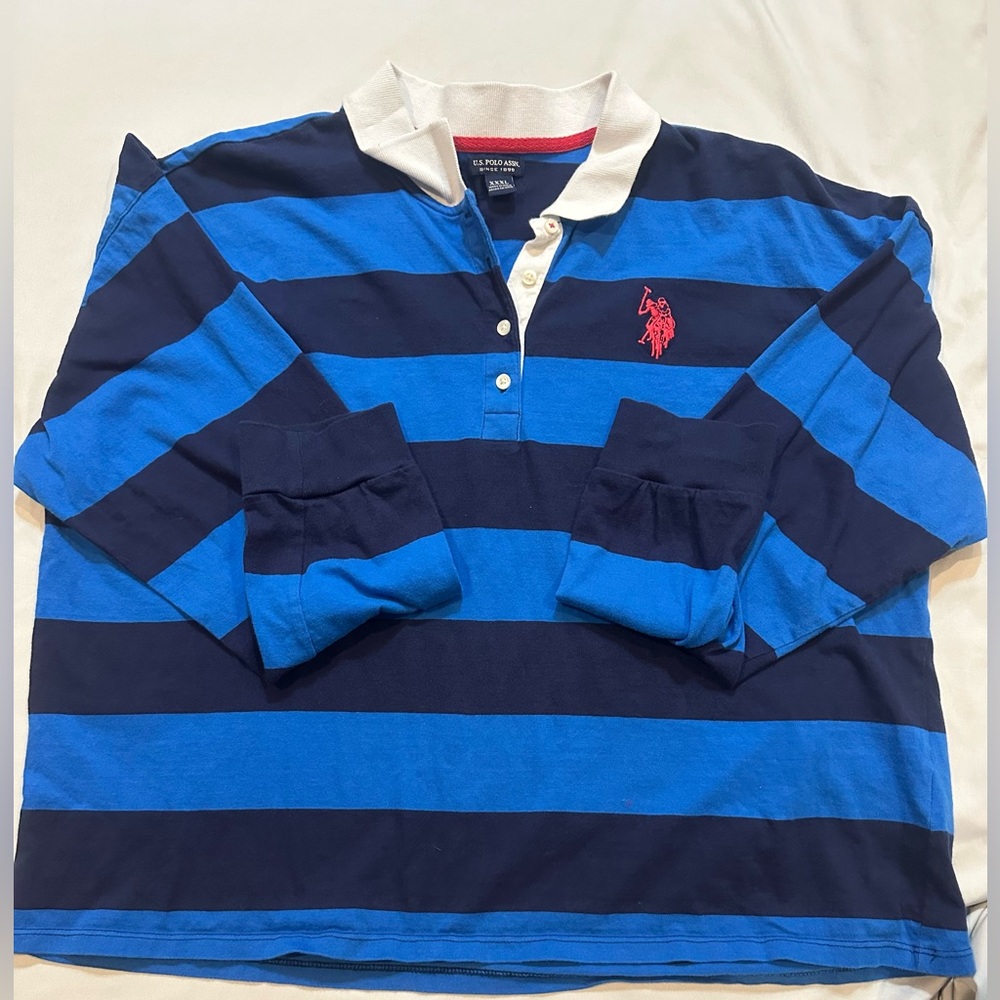 Vintage VTG 90s U.S. Polo Assn. Rugby Shirt Striped Collegiate Polo - Picture 8 of 15